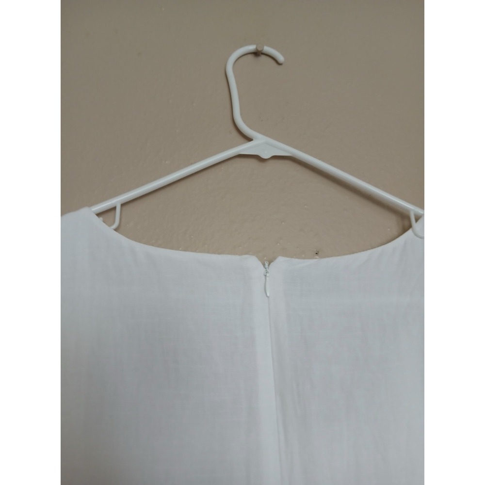 Talbots Dress 18w Petite Linen Embroidered Shift Resort Beach Cruise Bohemian - Picture 10 of 12